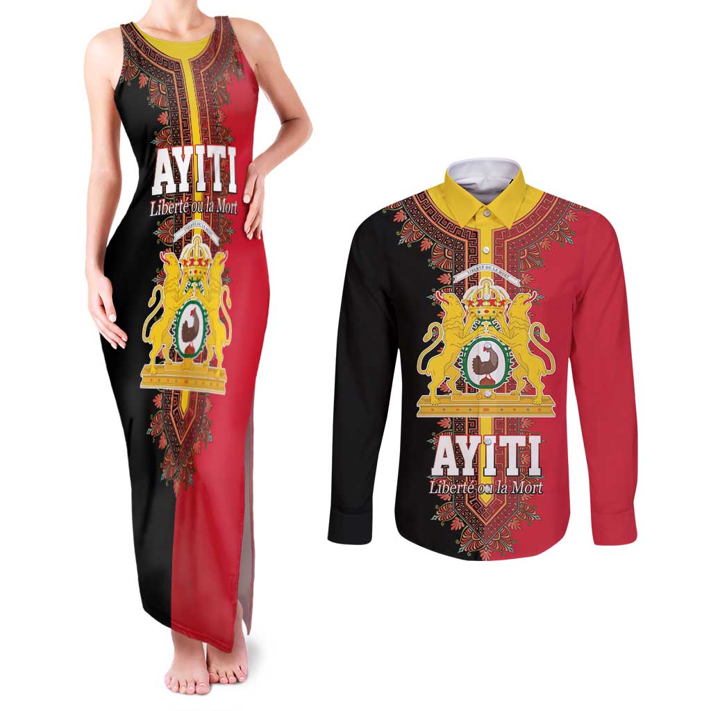 Haiti First Empire 1804-1806 Couples Matching Tank Maxi Dress and Long Sleeve Button Shirt Liberte ou la Mort!