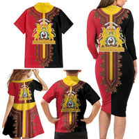 Haiti First Empire 1804-1806 Family Matching Long Sleeve Bodycon Dress and Hawaiian Shirt Liberte ou la Mort!