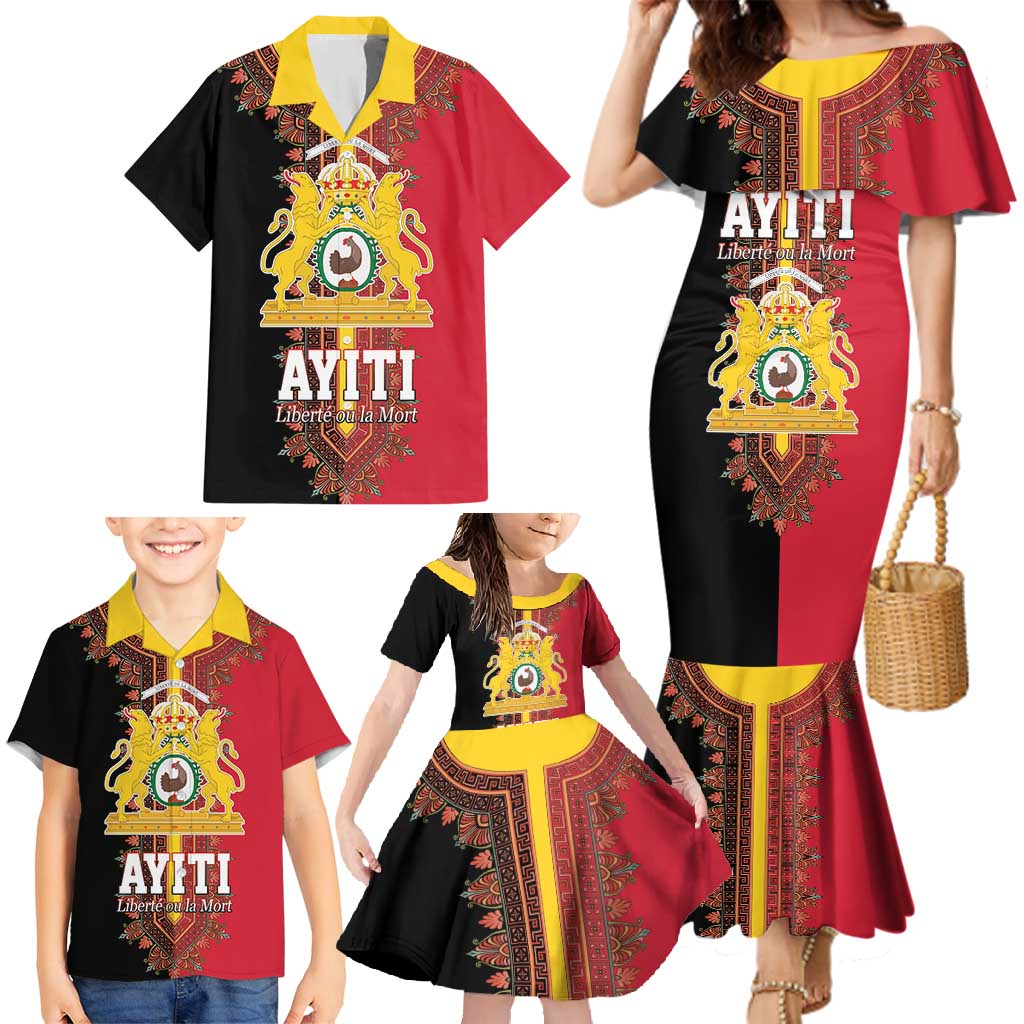 Haiti First Empire 1804-1806 Family Matching Mermaid Dress and Hawaiian Shirt Liberte ou la Mort!