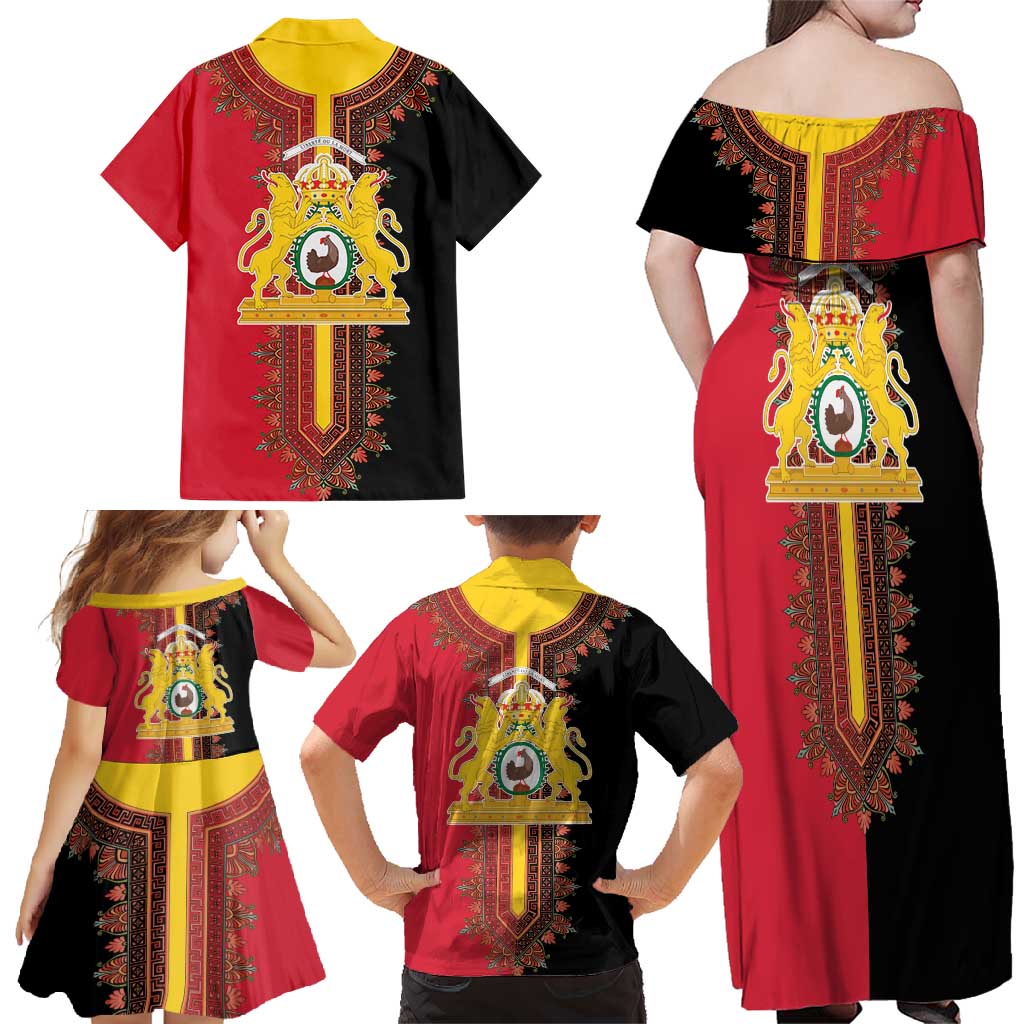 Haiti First Empire 1804-1806 Family Matching Off Shoulder Maxi Dress and Hawaiian Shirt Liberte ou la Mort!