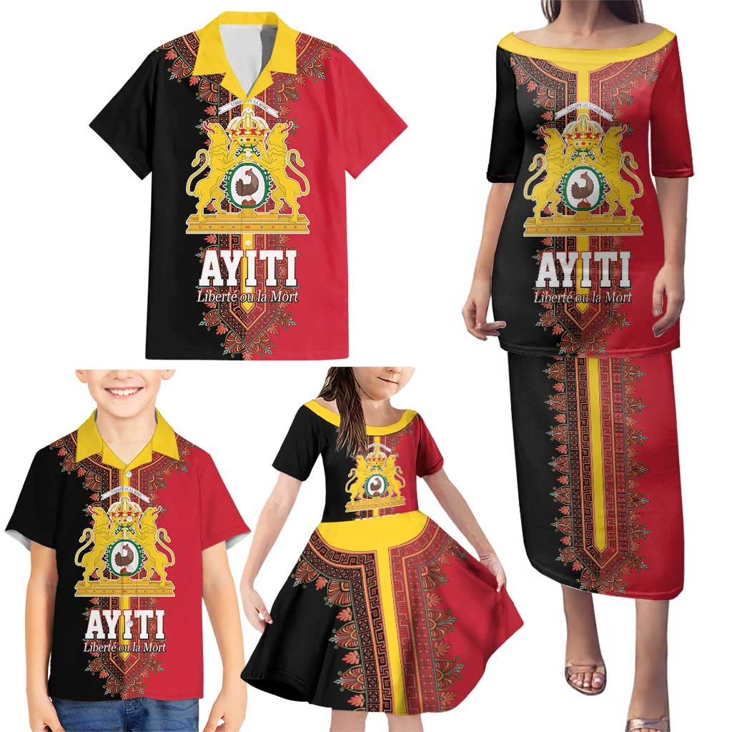 Haiti First Empire 1804-1806 Family Matching Puletasi and Hawaiian Shirt Liberte ou la Mort!