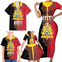 Haiti First Empire 1804-1806 Family Matching Short Sleeve Bodycon Dress and Hawaiian Shirt Liberte ou la Mort!