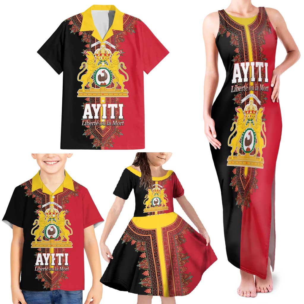 Haiti First Empire 1804-1806 Family Matching Tank Maxi Dress and Hawaiian Shirt Liberte ou la Mort!