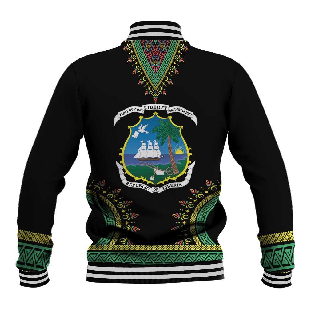 Liberia Coat of Arms Baseball Jacket African Dashiki Style