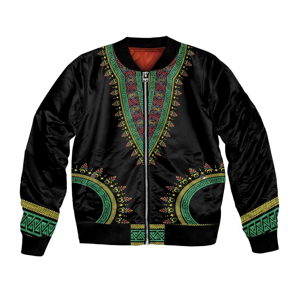 Liberia Coat of Arms Bomber Jacket African Dashiki Style