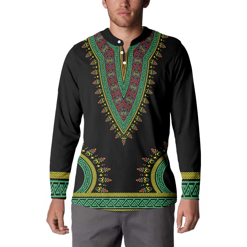 Liberia Coat of Arms Button Sweatshirt African Dashiki Style