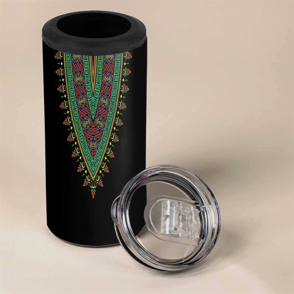 Liberia Coat of Arms 4 in 1 Can Cooler Tumbler African Dashiki Style