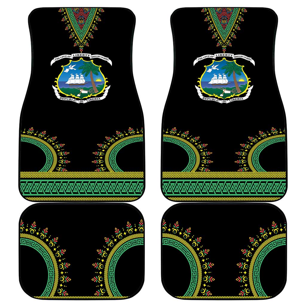 Liberia Coat of Arms Car Mats African Dashiki Style