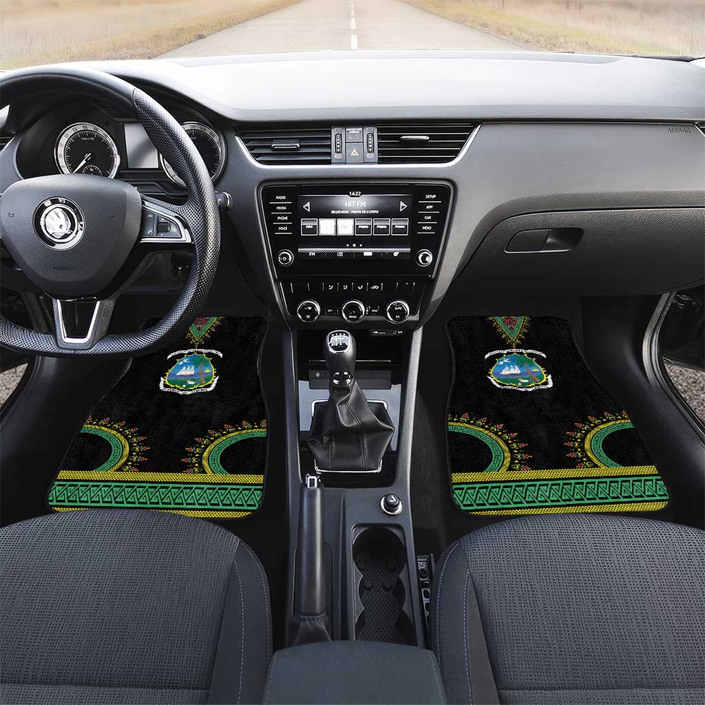 Liberia Coat of Arms Car Mats African Dashiki Style