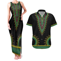 Liberia Coat of Arms Couples Matching Tank Maxi Dress and Hawaiian Shirt African Dashiki Style