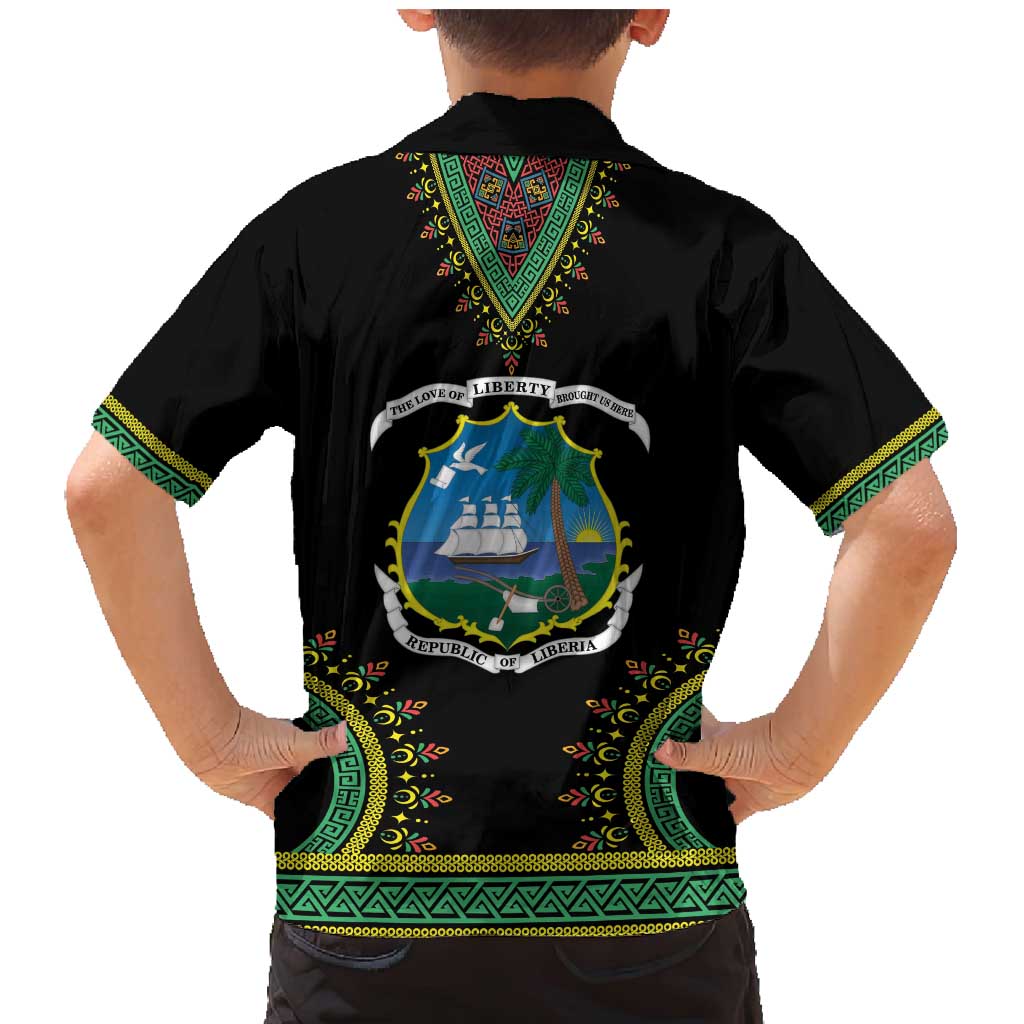Liberia Coat of Arms Family Matching Mermaid Dress and Hawaiian Shirt African Dashiki Style