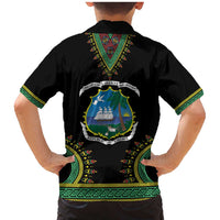 Liberia Coat of Arms Family Matching Mermaid Dress and Hawaiian Shirt African Dashiki Style