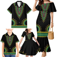 Liberia Coat of Arms Family Matching Mermaid Dress and Hawaiian Shirt African Dashiki Style