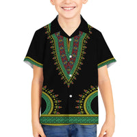 Liberia Coat of Arms Family Matching Off The Shoulder Long Sleeve Dress and Hawaiian Shirt African Dashiki Style