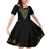 Liberia Coat of Arms Family Matching Off Shoulder Short Dress and Hawaiian Shirt African Dashiki Style