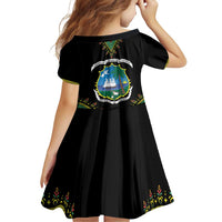 Liberia Coat of Arms Family Matching Off Shoulder Short Dress and Hawaiian Shirt African Dashiki Style