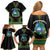 Liberia Coat of Arms Family Matching Off Shoulder Short Dress and Hawaiian Shirt African Dashiki Style