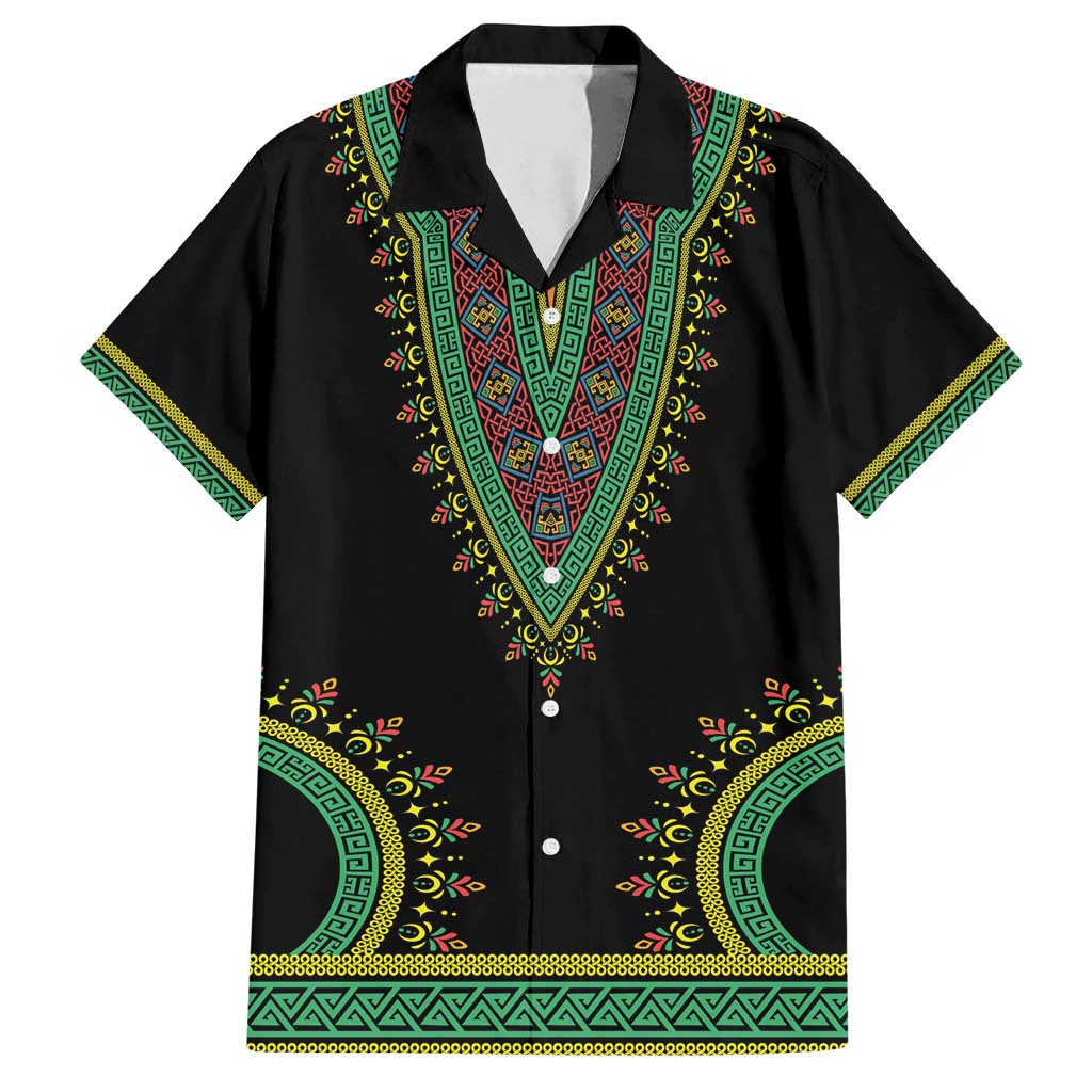 Liberia Coat of Arms Family Matching Off Shoulder Short Dress and Hawaiian Shirt African Dashiki Style