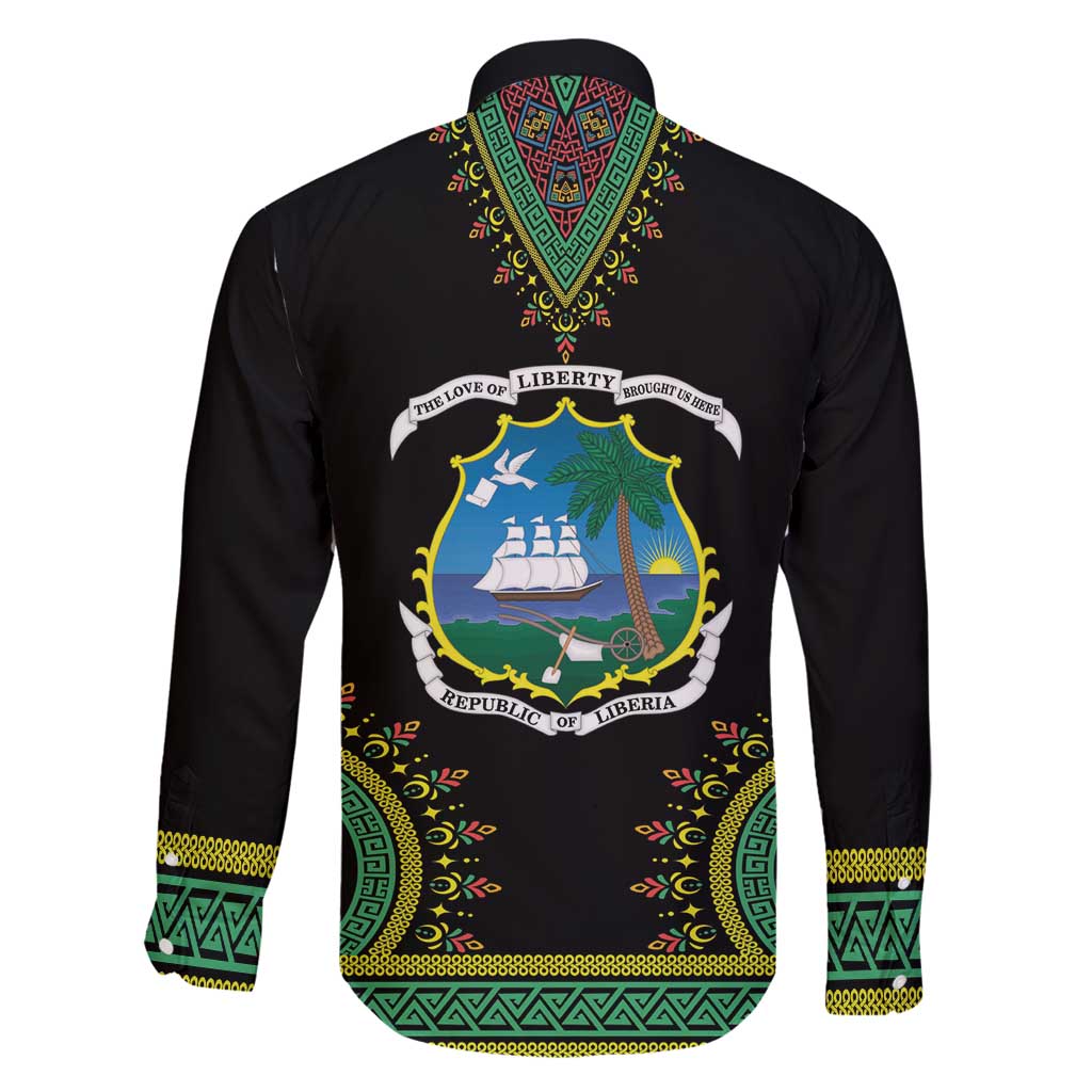 Liberia Coat of Arms Family Matching Off Shoulder Short Dress and Hawaiian Shirt African Dashiki Style
