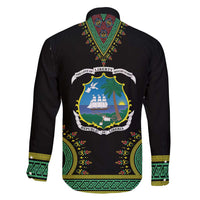 Liberia Coat of Arms Family Matching Off Shoulder Short Dress and Hawaiian Shirt African Dashiki Style