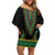 Liberia Coat of Arms Family Matching Off Shoulder Short Dress and Hawaiian Shirt African Dashiki Style