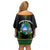 Liberia Coat of Arms Family Matching Off Shoulder Short Dress and Hawaiian Shirt African Dashiki Style
