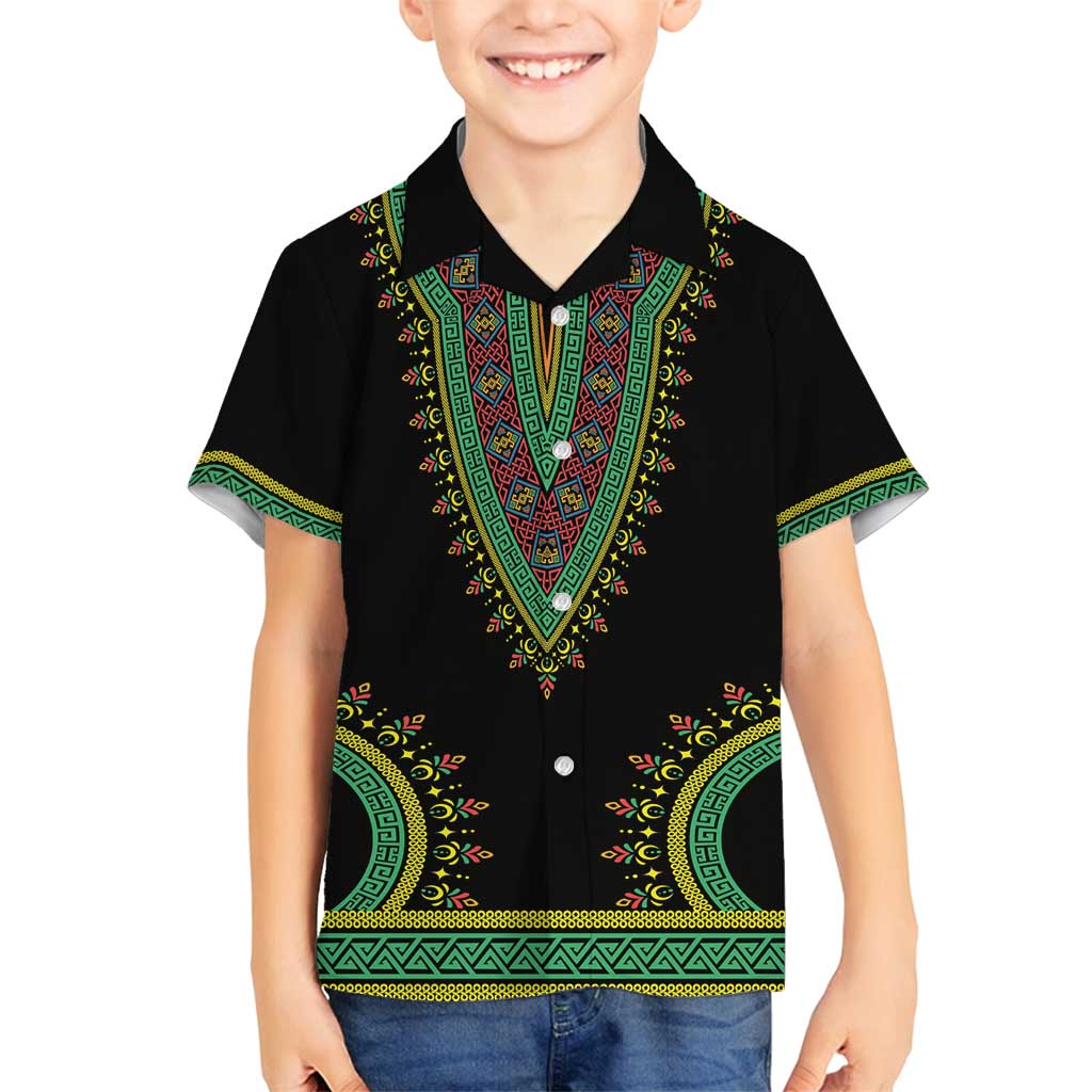 Liberia Coat of Arms Family Matching Off Shoulder Short Dress and Hawaiian Shirt African Dashiki Style
