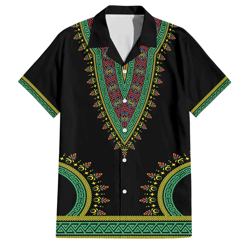 Liberia Coat of Arms Family Matching Short Sleeve Bodycon Dress and Hawaiian Shirt African Dashiki Style