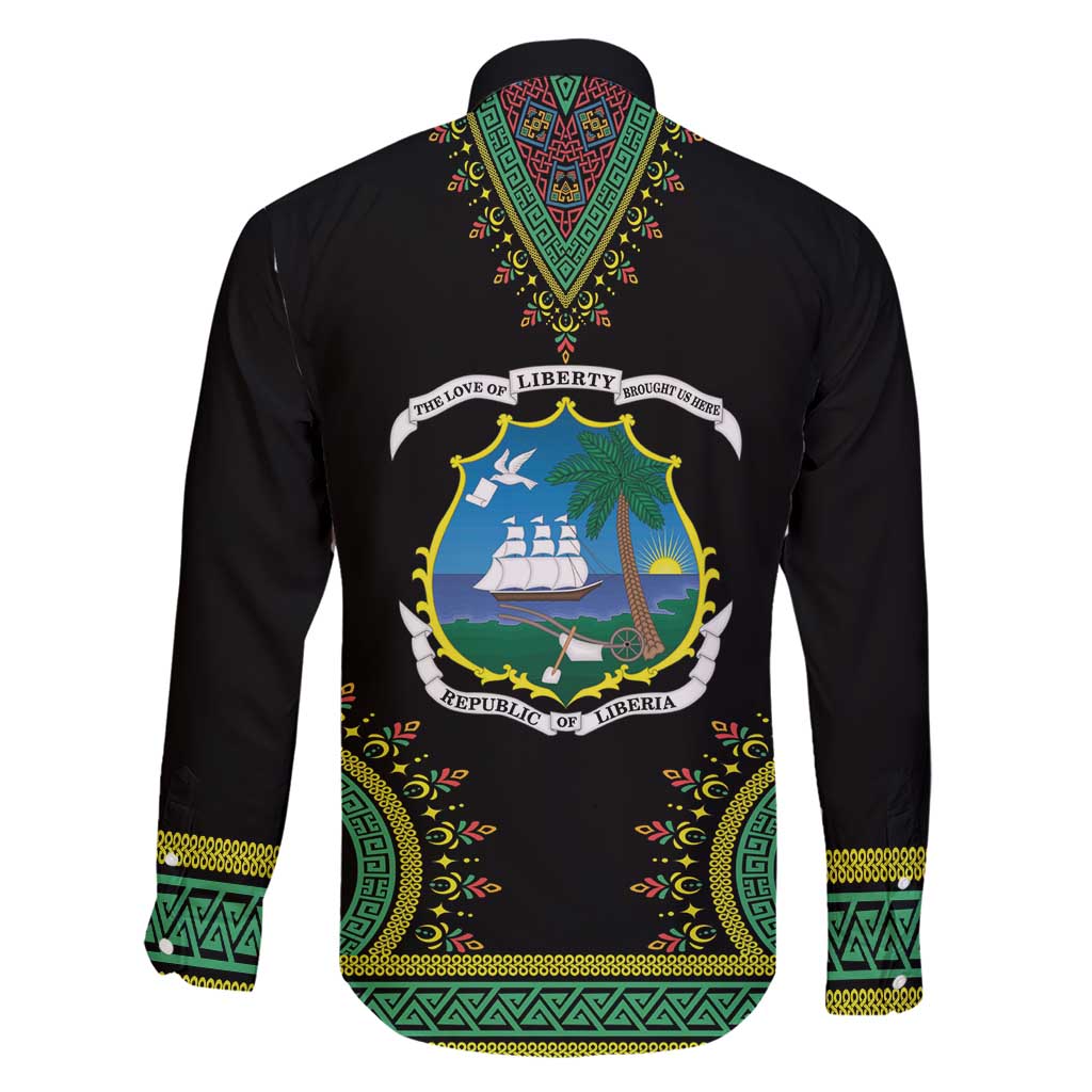 Liberia Coat of Arms Family Matching Short Sleeve Bodycon Dress and Hawaiian Shirt African Dashiki Style