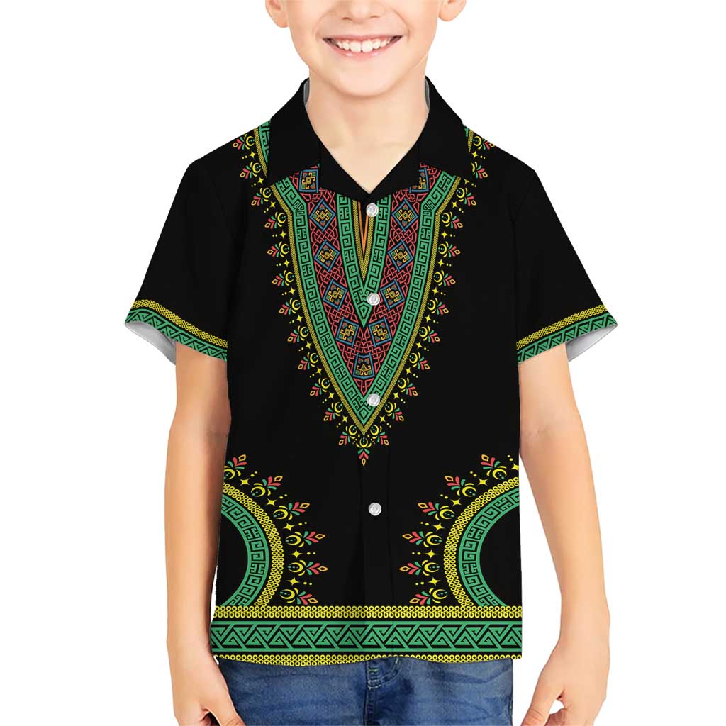 Liberia Coat of Arms Family Matching Short Sleeve Bodycon Dress and Hawaiian Shirt African Dashiki Style