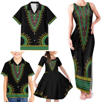 Liberia Coat of Arms Family Matching Tank Maxi Dress and Hawaiian Shirt African Dashiki Style