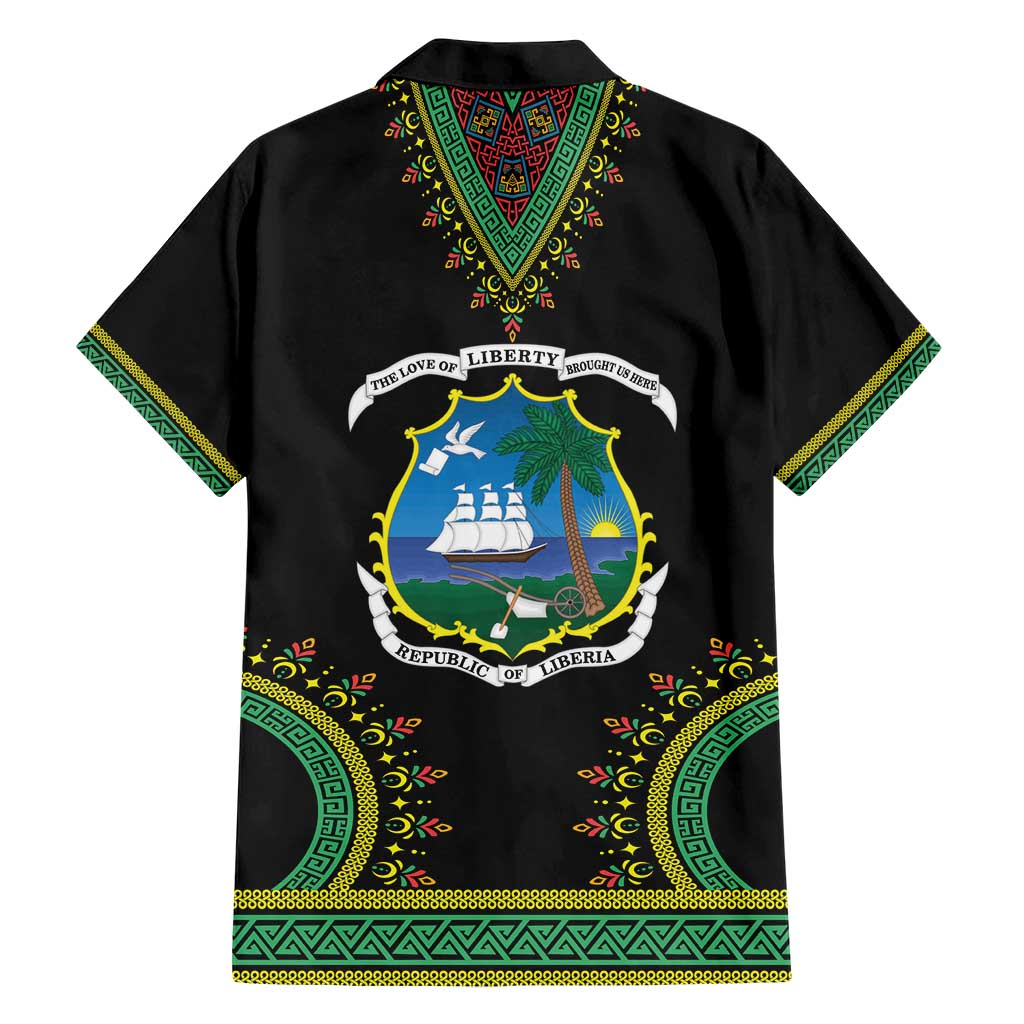 Liberia Coat of Arms Hawaiian Shirt African Dashiki Style