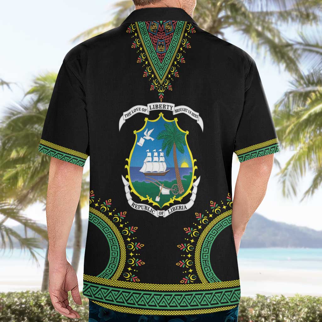 Liberia Coat of Arms Hawaiian Shirt African Dashiki Style