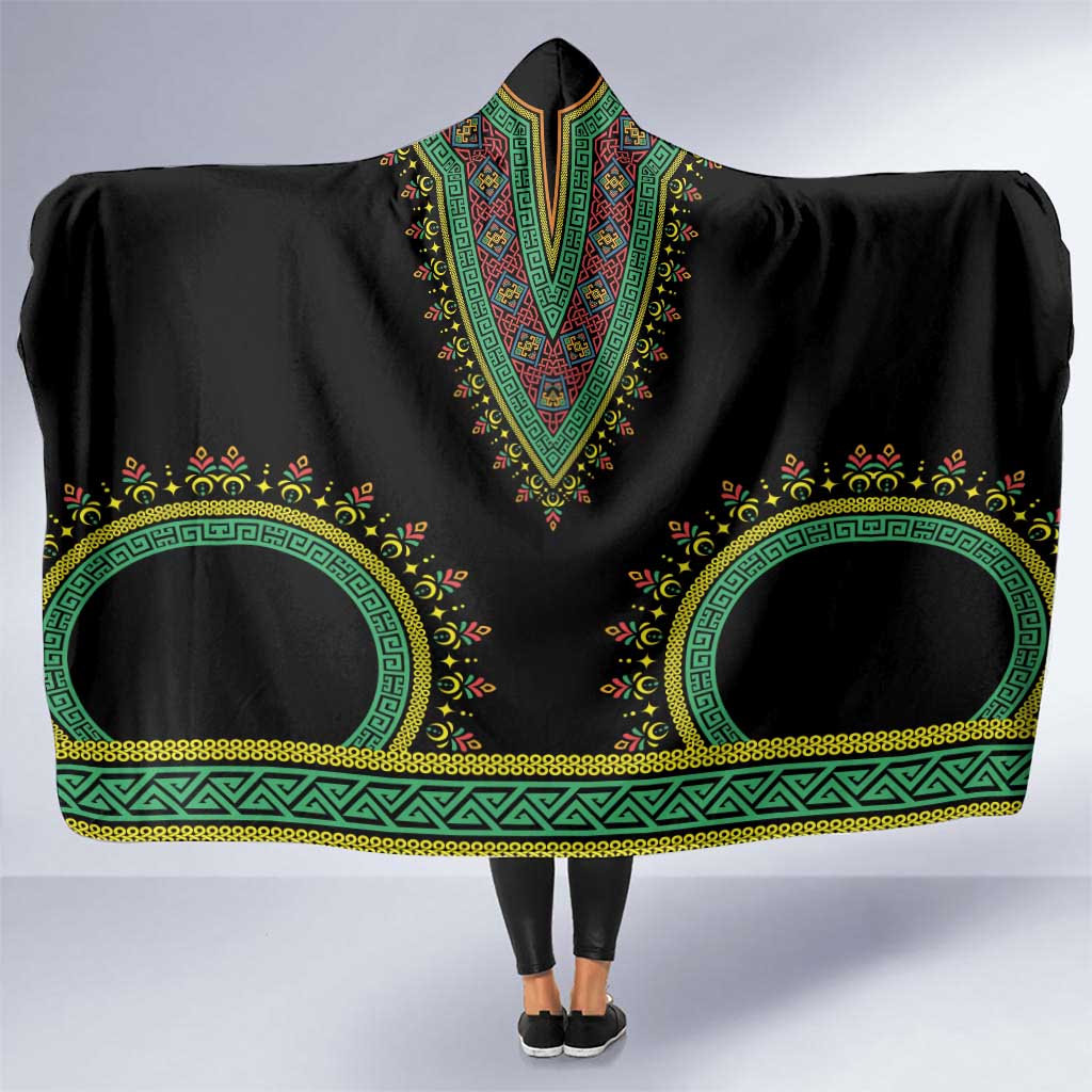 Liberia Coat of Arms Hooded Blanket African Dashiki Style