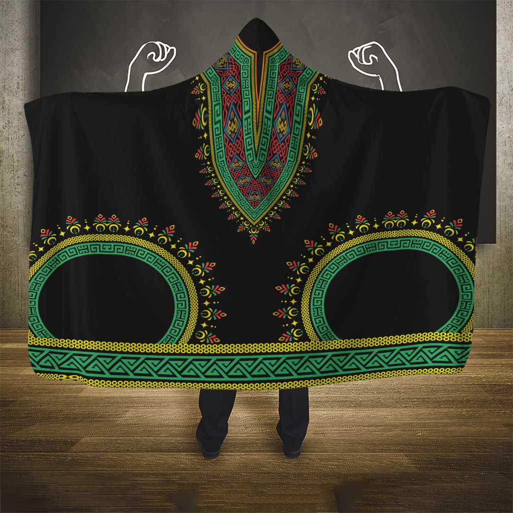 Liberia Coat of Arms Hooded Blanket African Dashiki Style