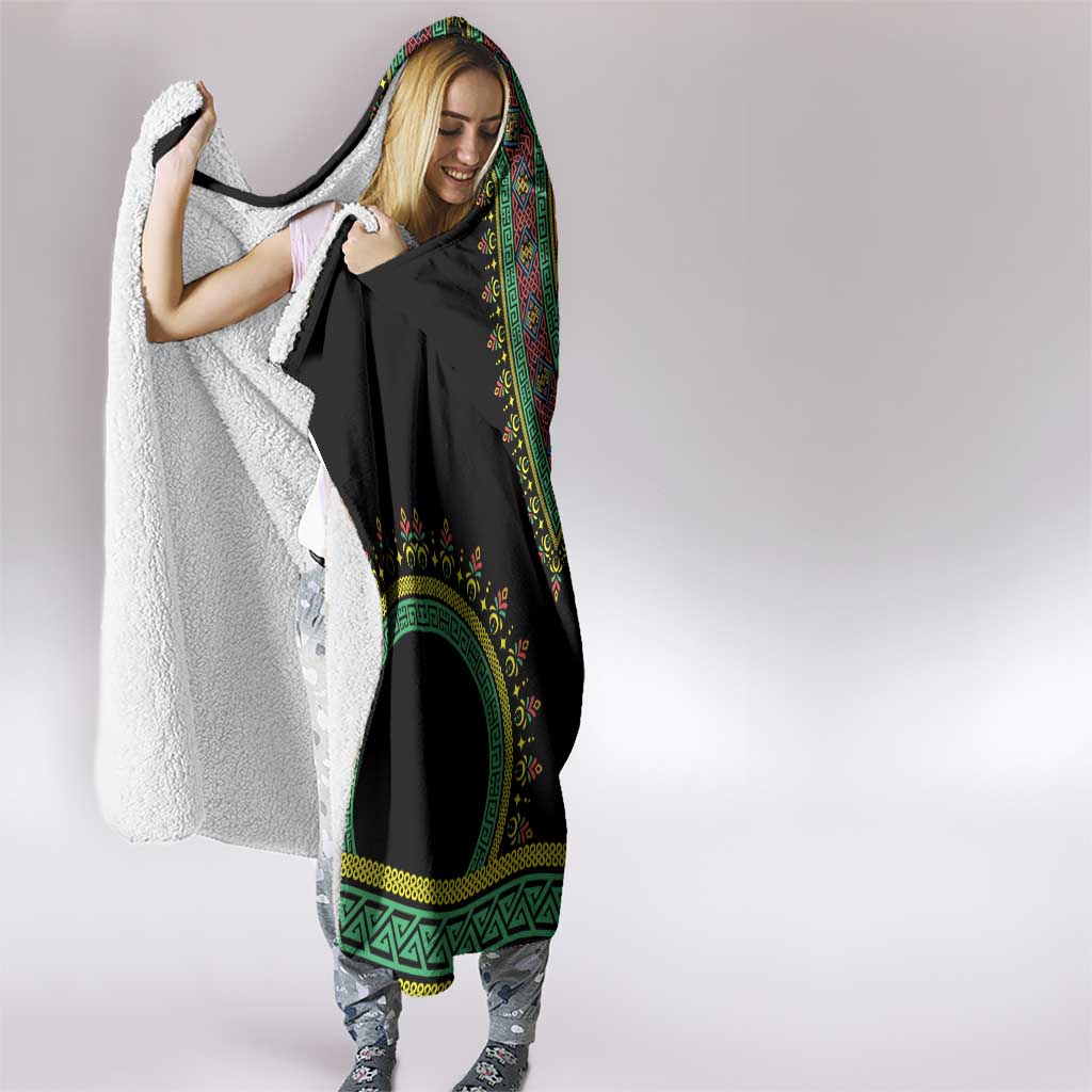 Liberia Coat of Arms Hooded Blanket African Dashiki Style