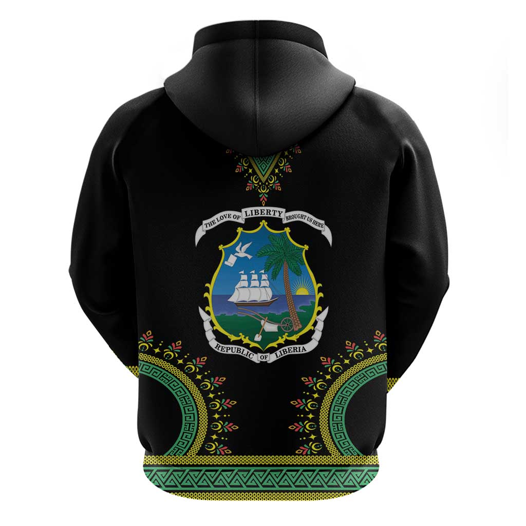 Liberia Coat of Arms Hoodie African Dashiki Style