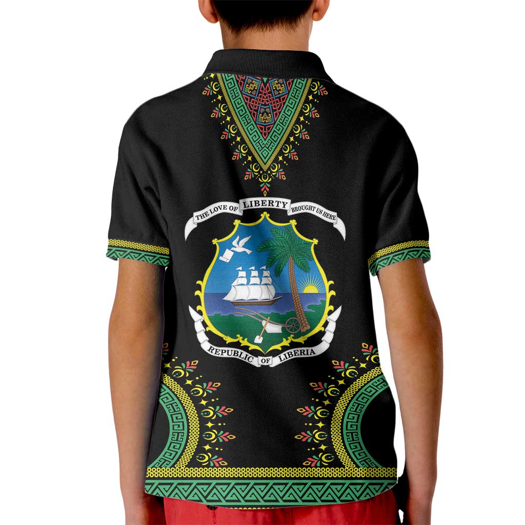 Liberia Coat of Arms Kid Polo Shirt African Dashiki Style
