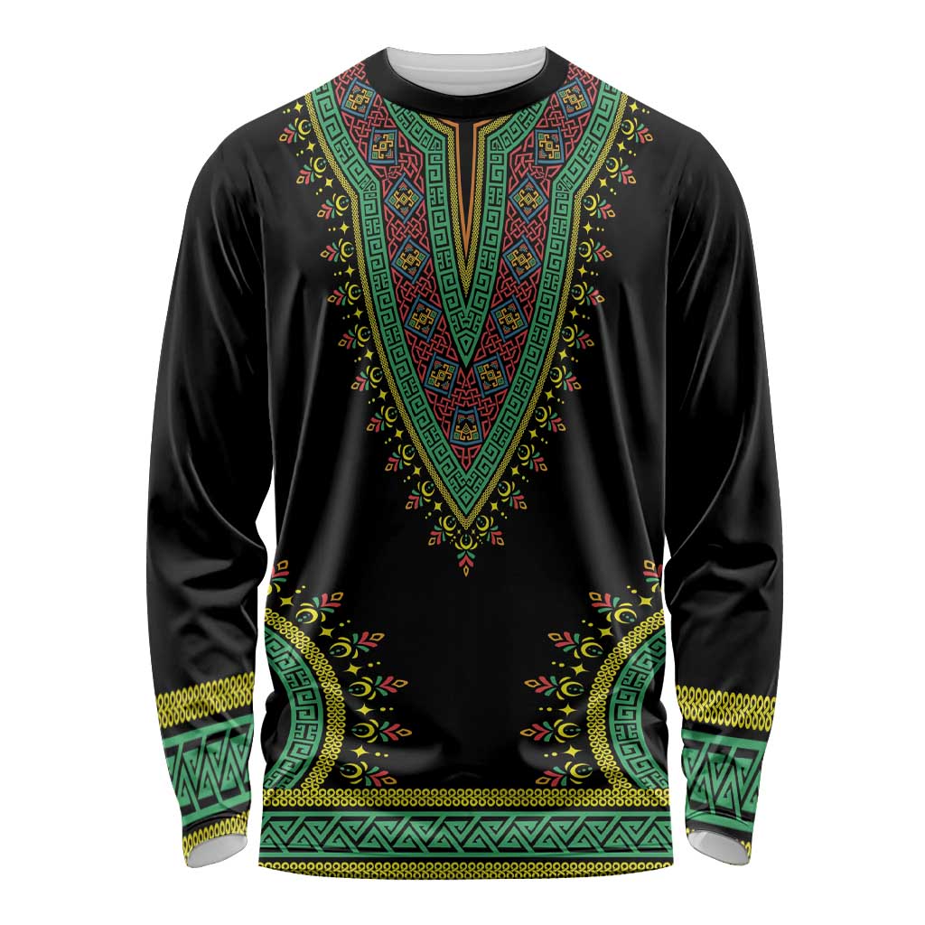 Liberia Coat of Arms Long Sleeve Shirt African Dashiki Style