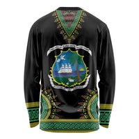 Liberia Coat of Arms Long Sleeve Shirt African Dashiki Style