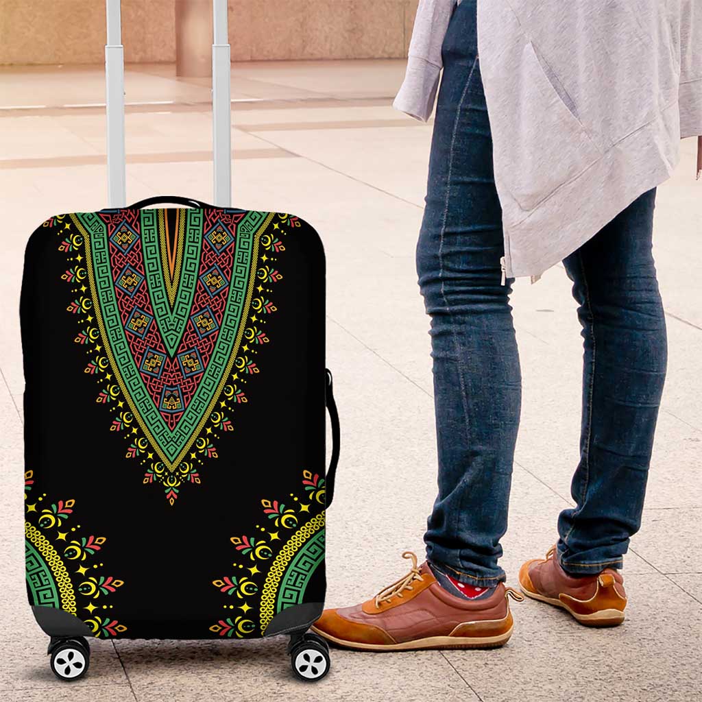 Liberia Coat of Arms Luggage Cover African Dashiki Style