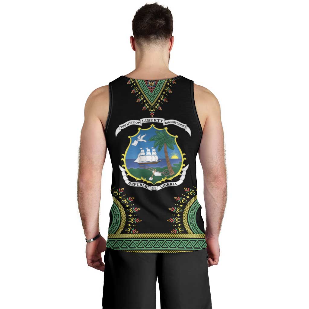 Liberia Coat of Arms Men Tank Top African Dashiki Style
