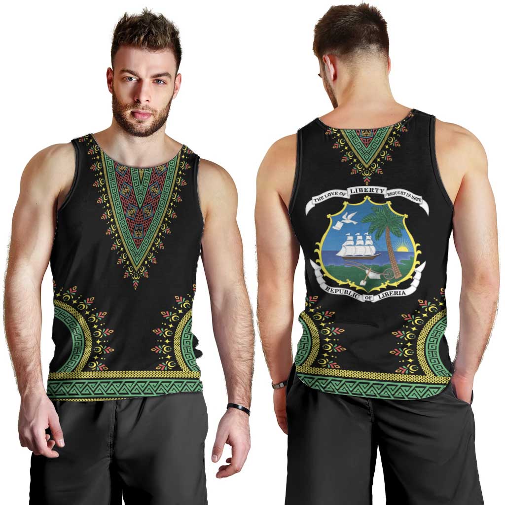 Liberia Coat of Arms Men Tank Top African Dashiki Style