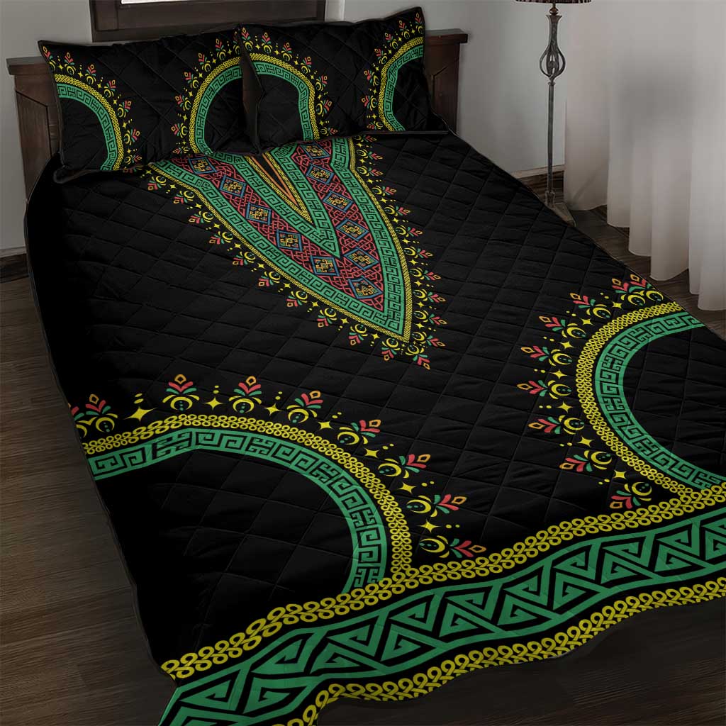 Liberia Coat of Arms Quilt Bed Set African Dashiki Style