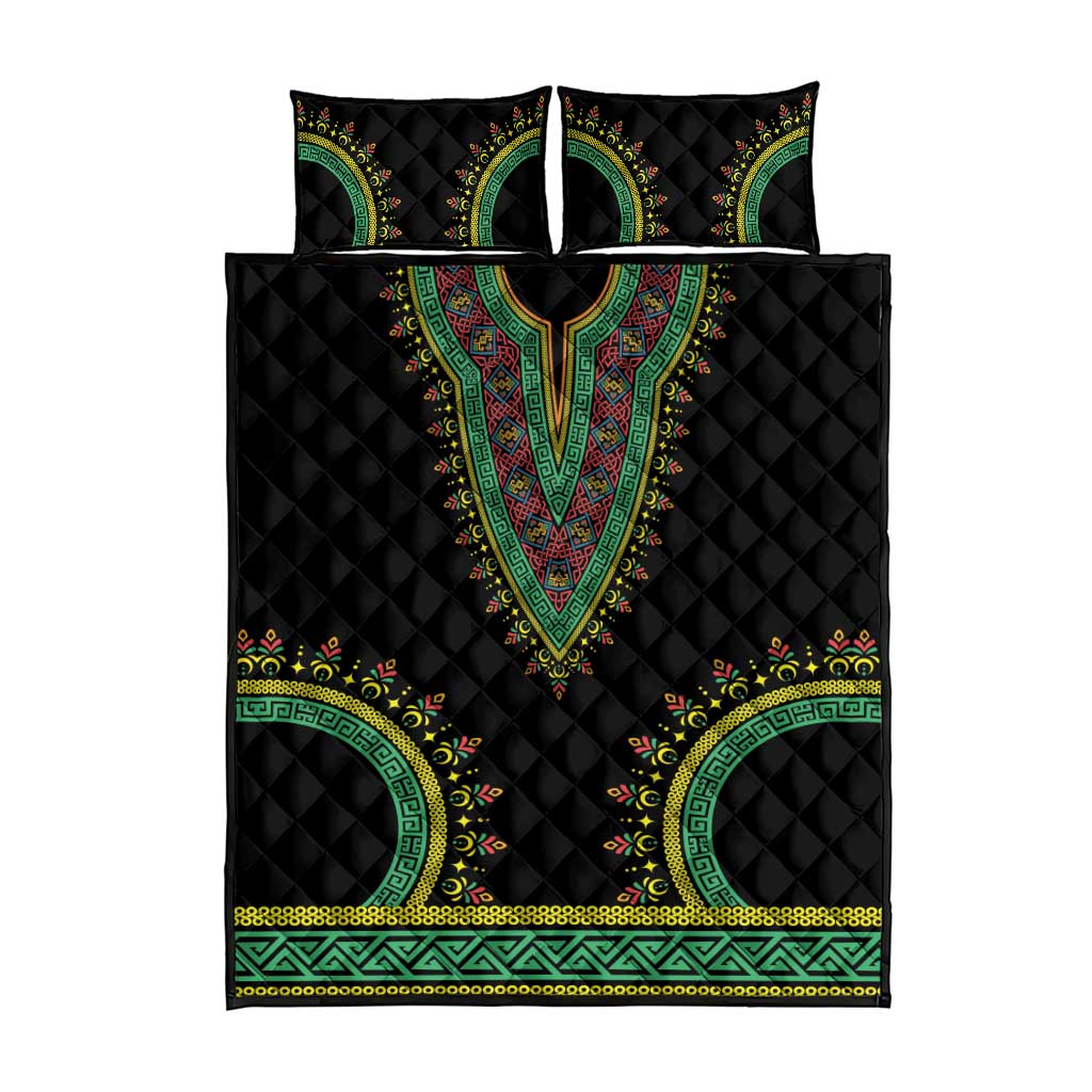 Liberia Coat of Arms Quilt Bed Set African Dashiki Style
