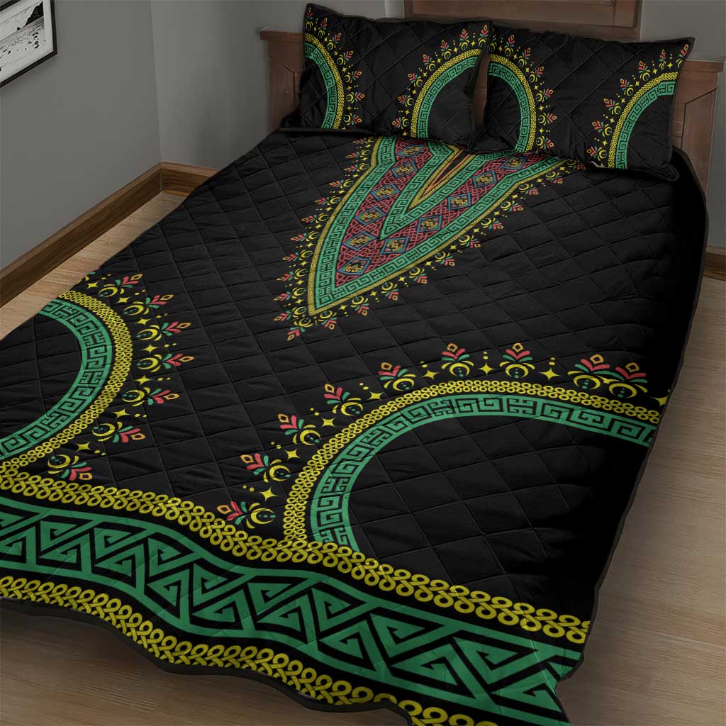 Liberia Coat of Arms Quilt Bed Set African Dashiki Style