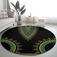 Liberia Coat of Arms Round Carpet African Dashiki Style