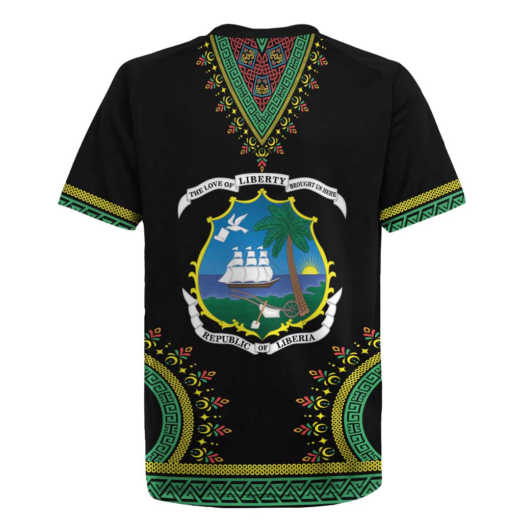 Liberia Coat of Arms Rugby Jersey African Dashiki Style