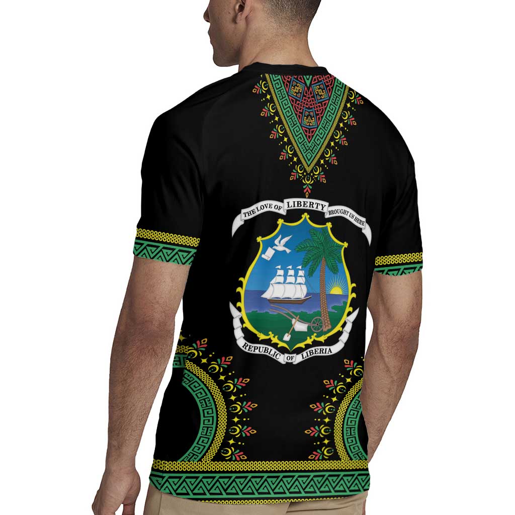 Liberia Coat of Arms Rugby Jersey African Dashiki Style