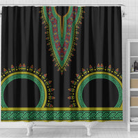 Liberia Coat of Arms Shower Curtain African Dashiki Style